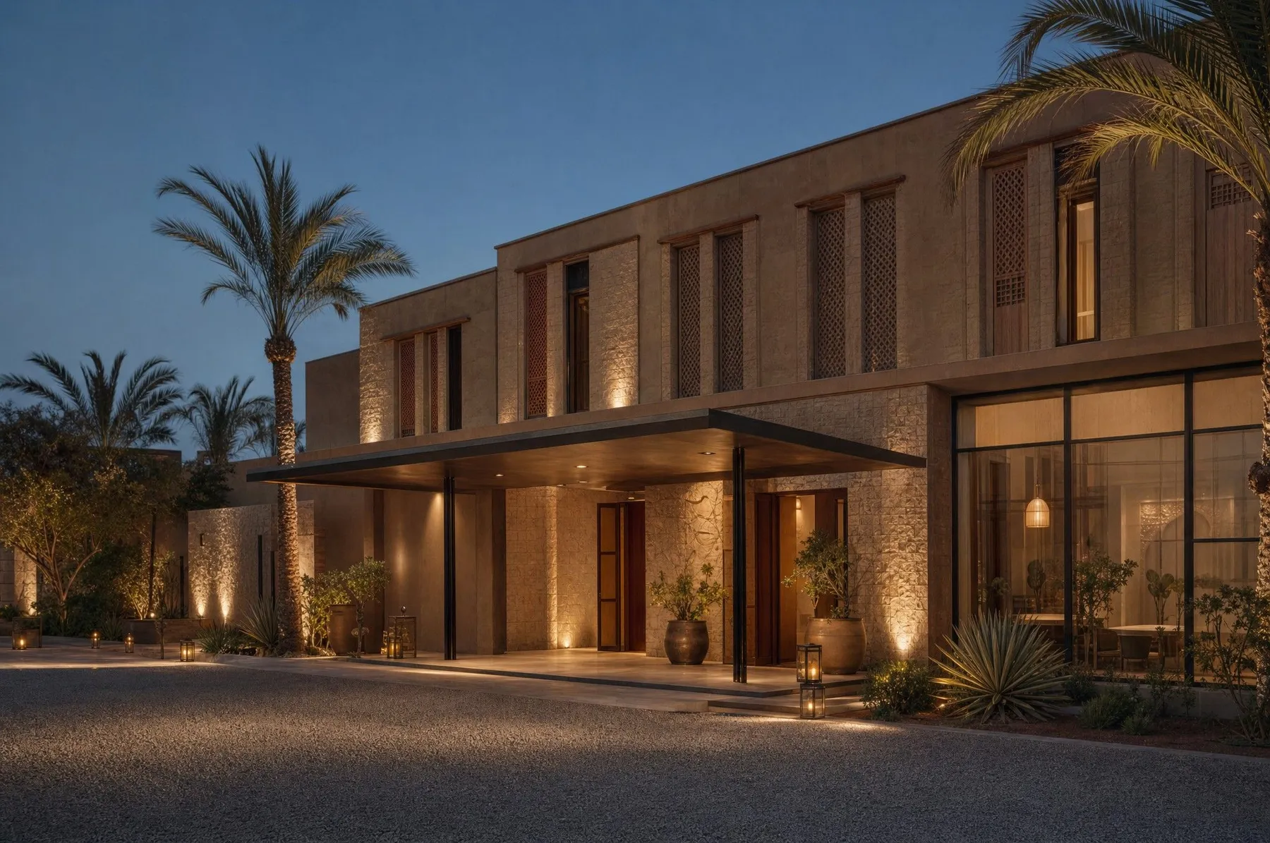 Arrivée et façade, visualisation