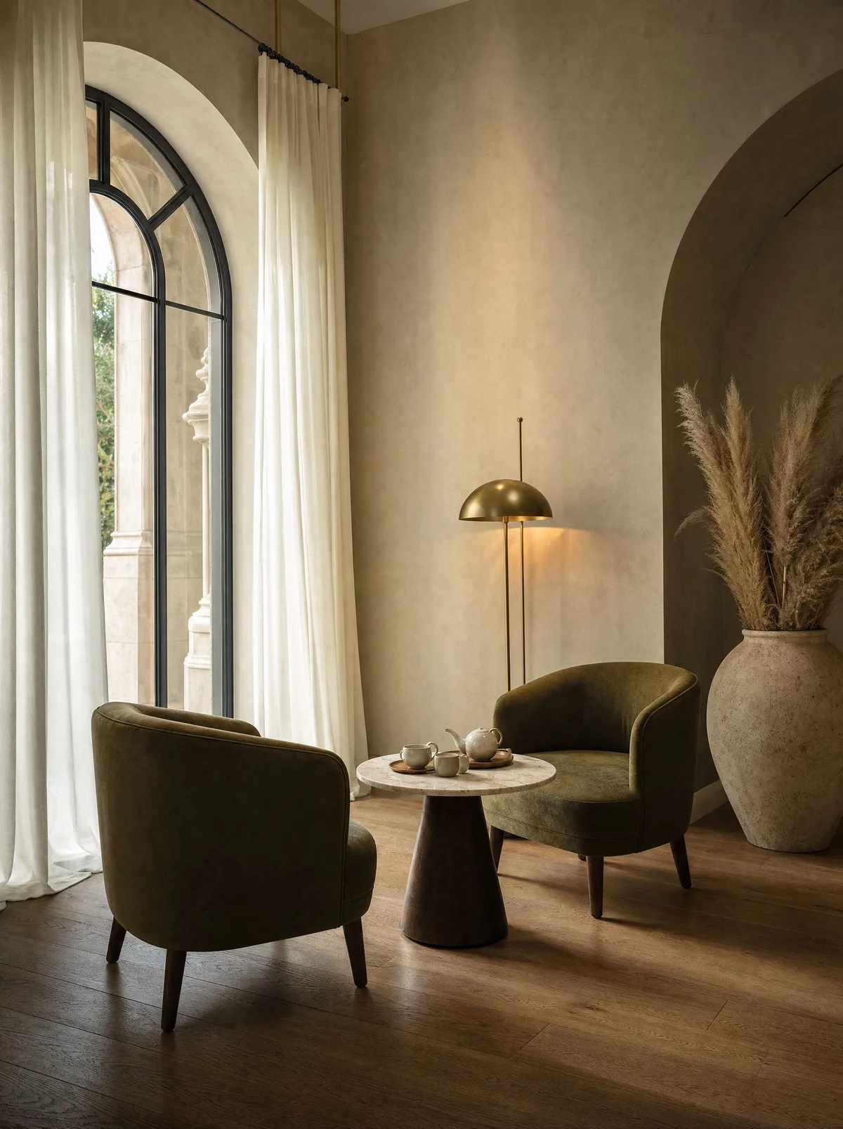 Salon de thé d’hôtel contemporain, visualisation