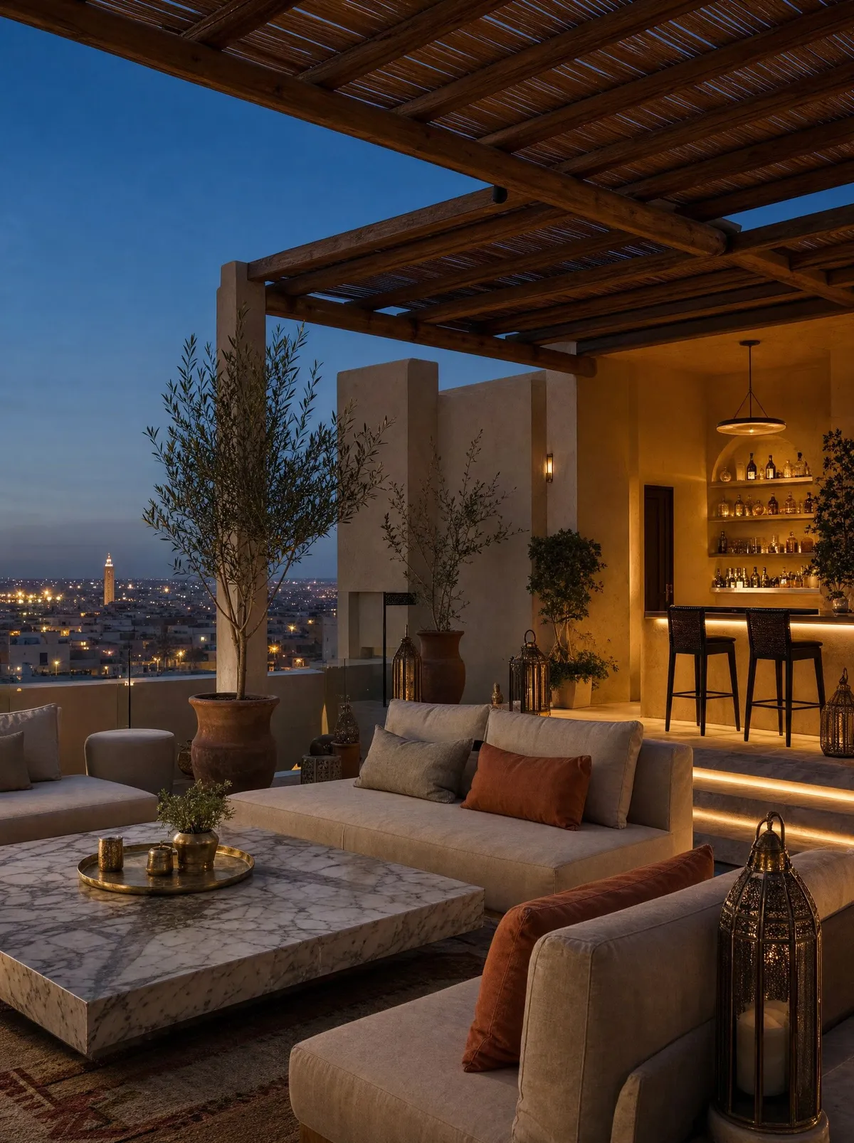 Lounge sur le toit, visualisation