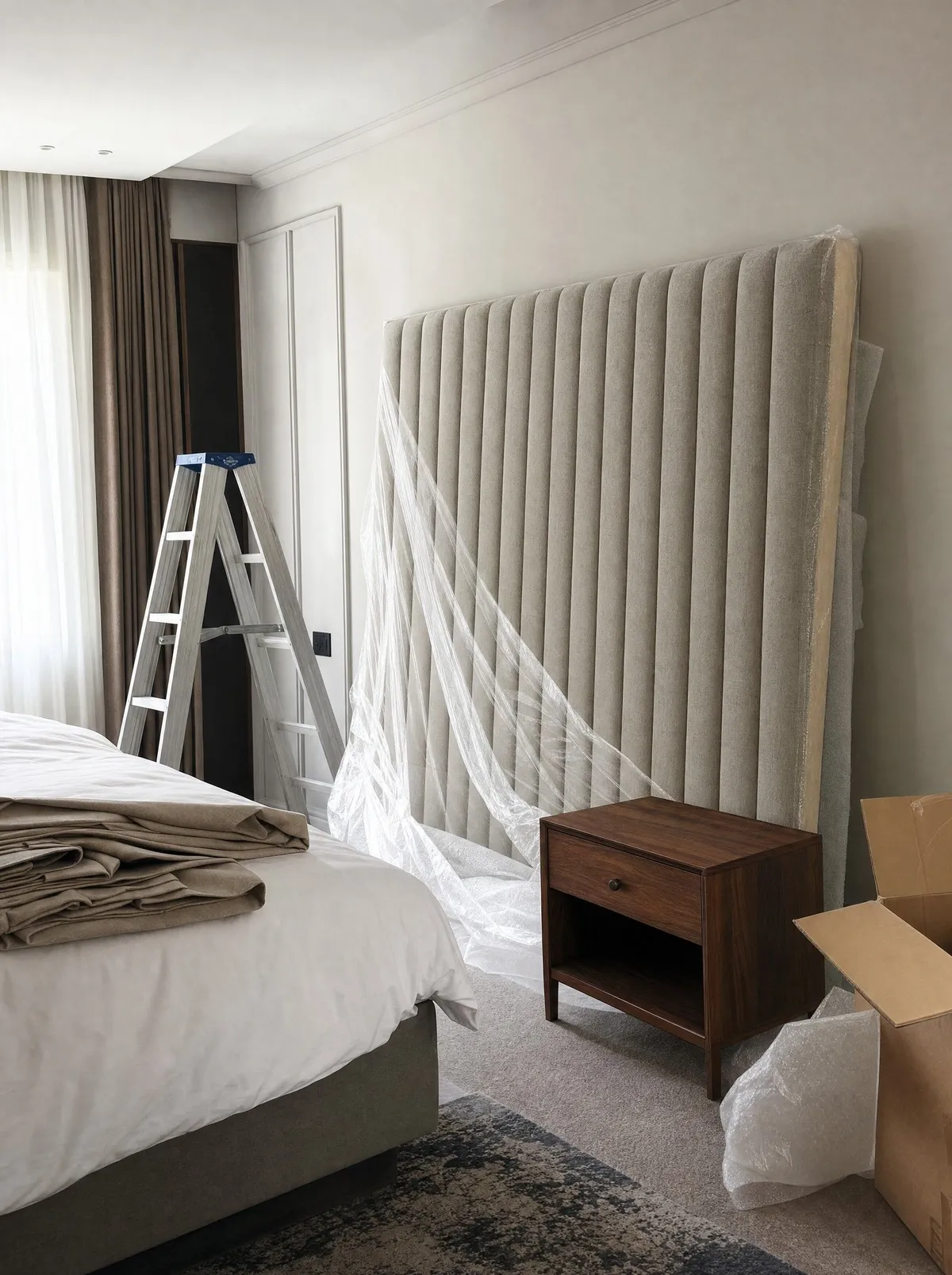 Chambre en cours d’installation, visualisation